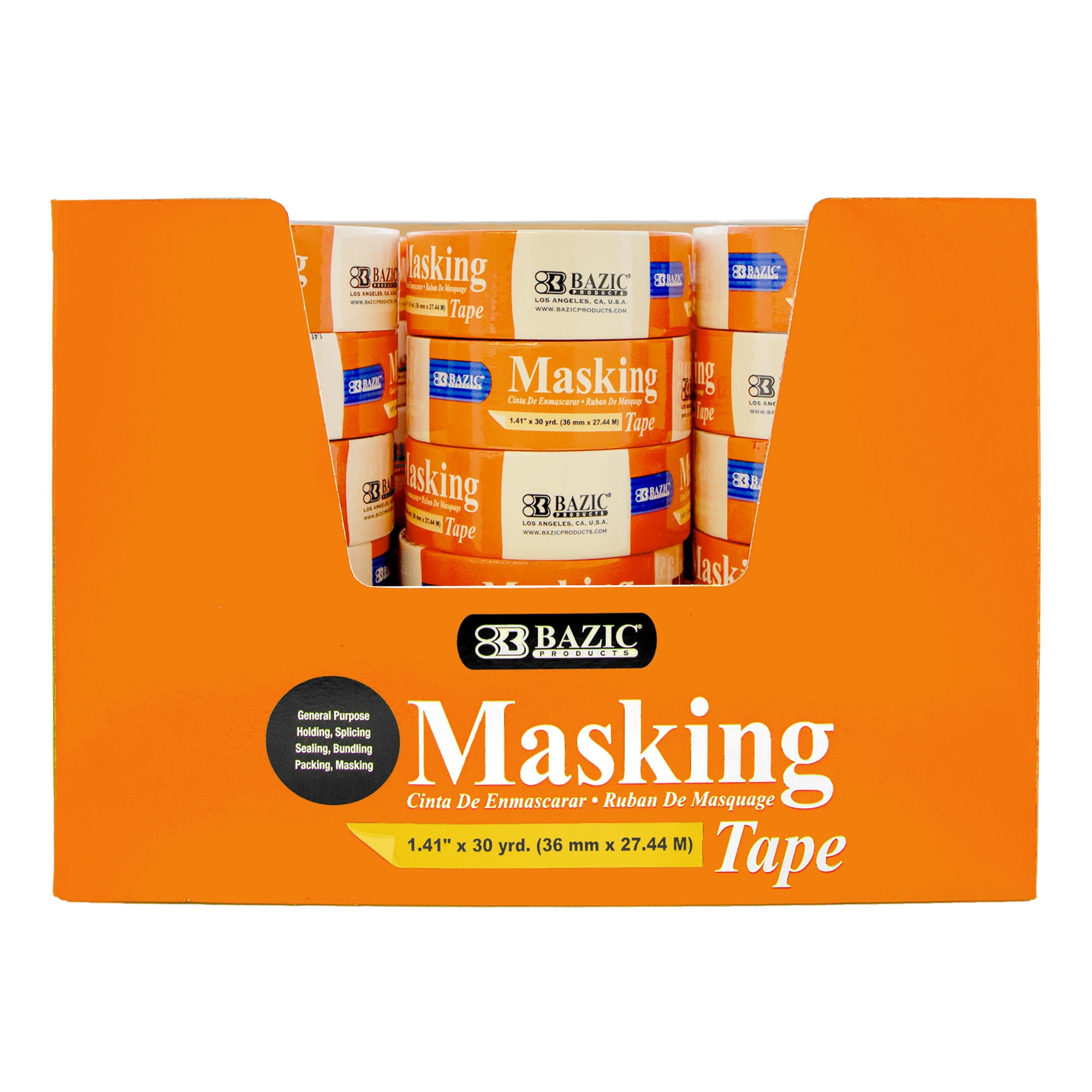 BAZIC General Purpose Masking Tape 1.41" X 1080" (30 Yards), 36-Pack