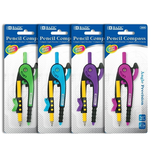 BAZIC Scale-Arm Compass w/ #2 Wood Pencil [2806]