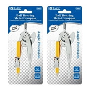 BAZIC Geometry Math Compass Set, Scale-Arm Nickel Plated Drafting Tool, 2-Pack
