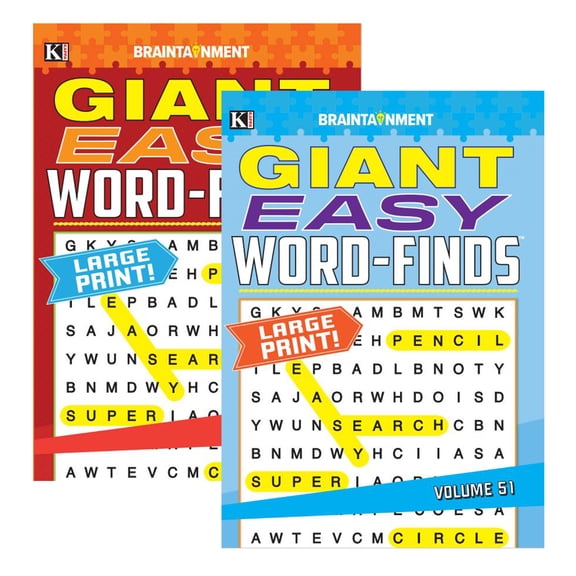 BAZIC Giant Easy Large Print Word Finds Puzzle Book