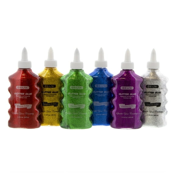 BAZIC Glitter Glue 4 Color, Non-Toxic (6.76oz/Pack), 4-Packs