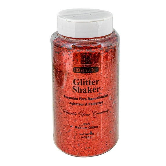BAZIC Glitter Shaker 1 LB Red Color, Halloween Sparkling Powder, 12-Pack