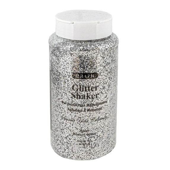 BAZIC Glitter Shaker 1 lb Silver Metallic Color, Halloween Sparkling Powder, 1-Pack