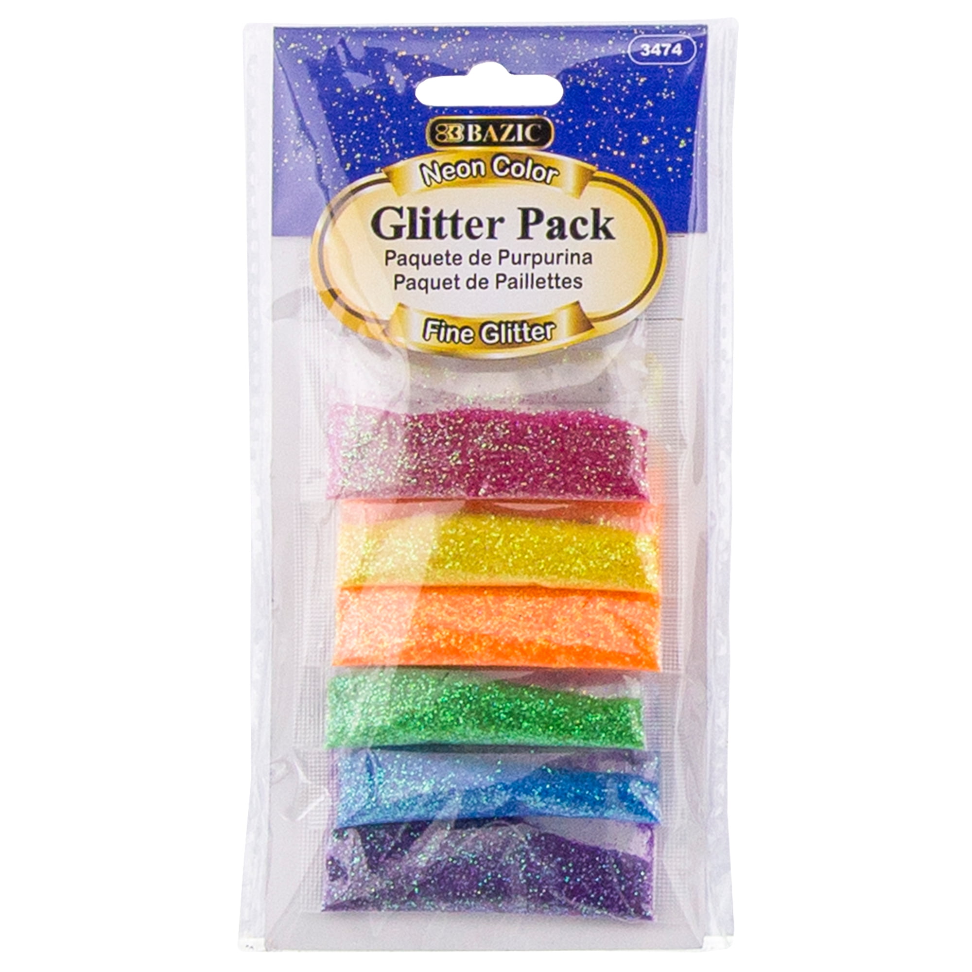 Bazic 2G Primary Color Glitter - 6 Pack