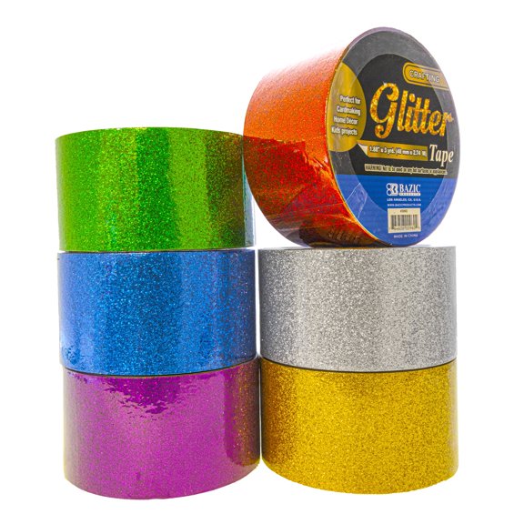 BAZIC 1.88" X 3 Yards Glitter Art Project Tape, 36-Pack