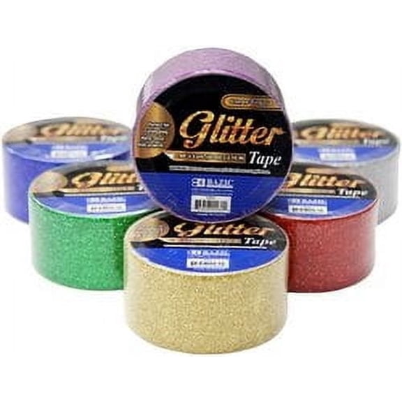 BAZIC 1.88" X 3 Yards Glitter Art Project Tape, 6-Pack