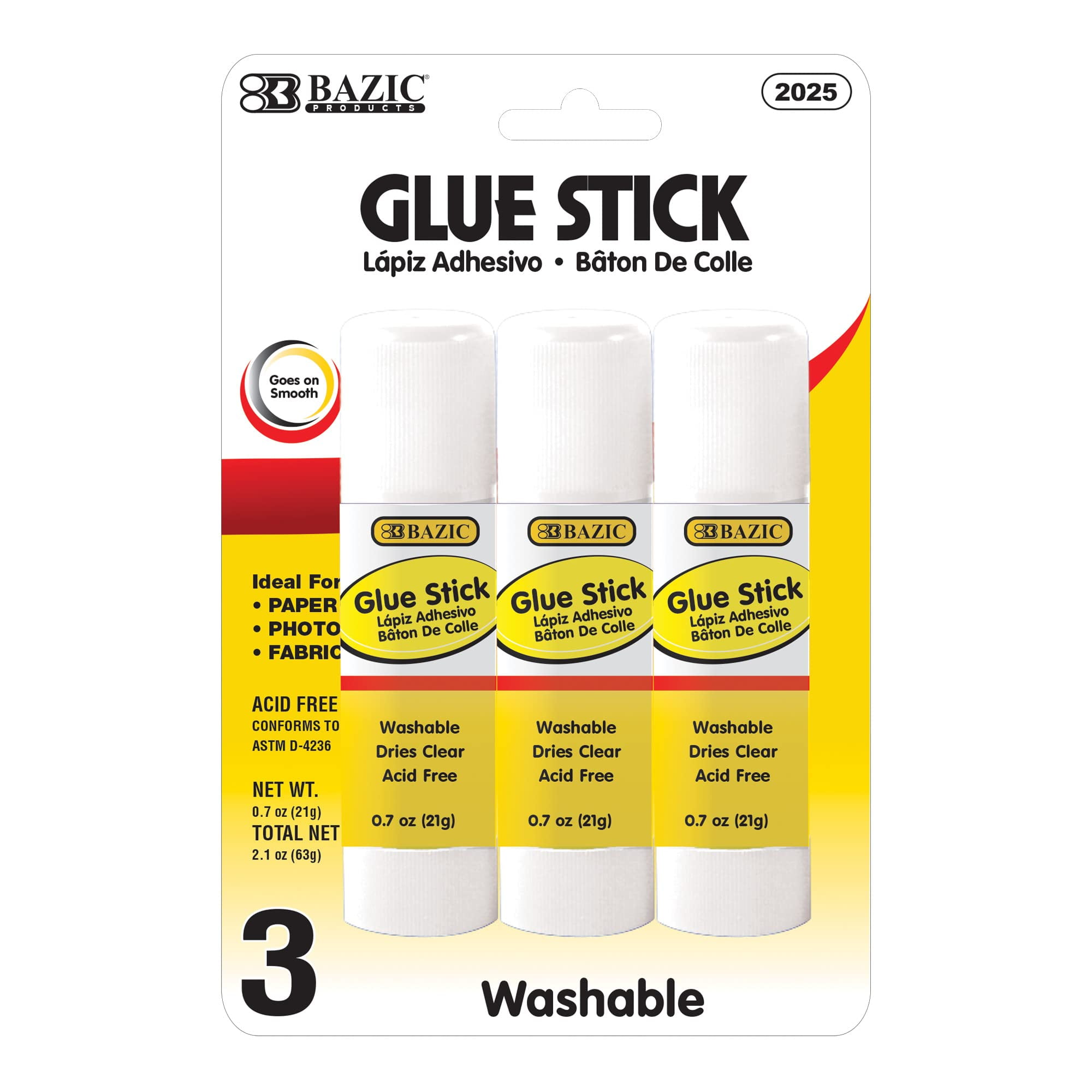 Avery Glue Stic, Glue Sticks, Washable, Non-Toxic, 1.27oz, 6 Total