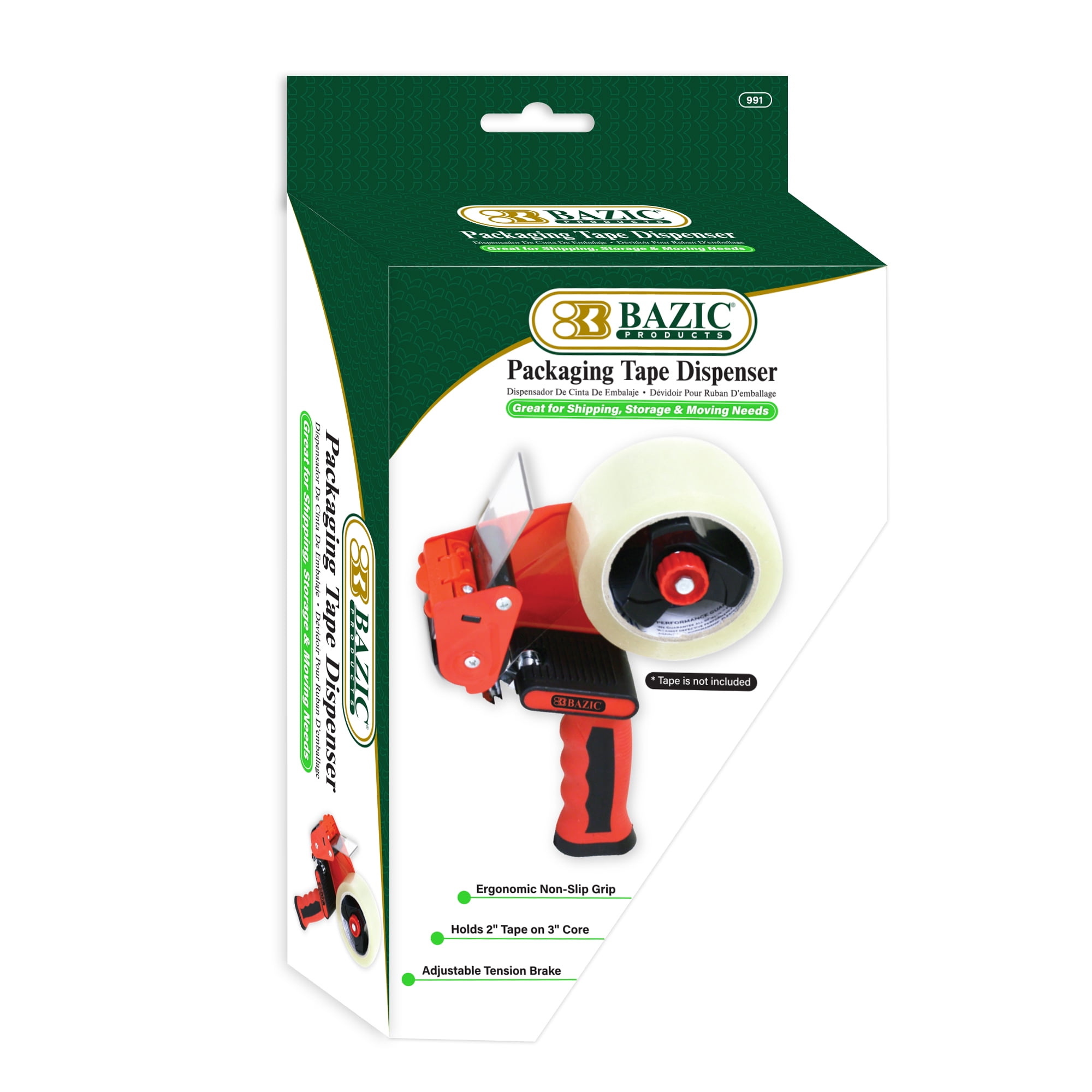 BAZIC Heavy Duty Tape Dispenser Gun, Rubber Grip, Tape Not Include, 1-Pack