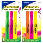 BAZIC Highlighter Assorted Color Desk Style Chisel Tip Marker (3/Pack), 24-Packs