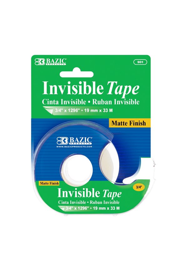 BAZIC 3/4" x 1296" Invisible Tape w/ Dispenser [901]