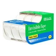 BAZIC InvisibleTape w/ Dispenser 3/4" X 500", Matte Finish, (3/Pack), 24-Pack