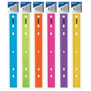 BAZIC Jeweltones Color Plastic Ruler 12" (30cm), School Supplies, 6-Pack