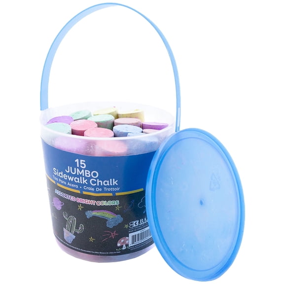 BAZIC Jumbo Sidewalk Chalk (15/Bucket), Outdoor Coloring, 1-Bucket