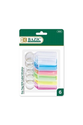 BAZIC Key Tags with Holder Label Window (6/Pack) [4004]