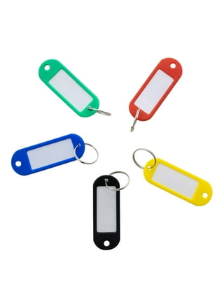 TOSEERY 300 Pcs Color Plastic PP Key Plastic Keychain Heavy Duty Keychain Heavy Duty Key Ring Key Tag with Keychain Blank Key Tag Keyrings for Car
