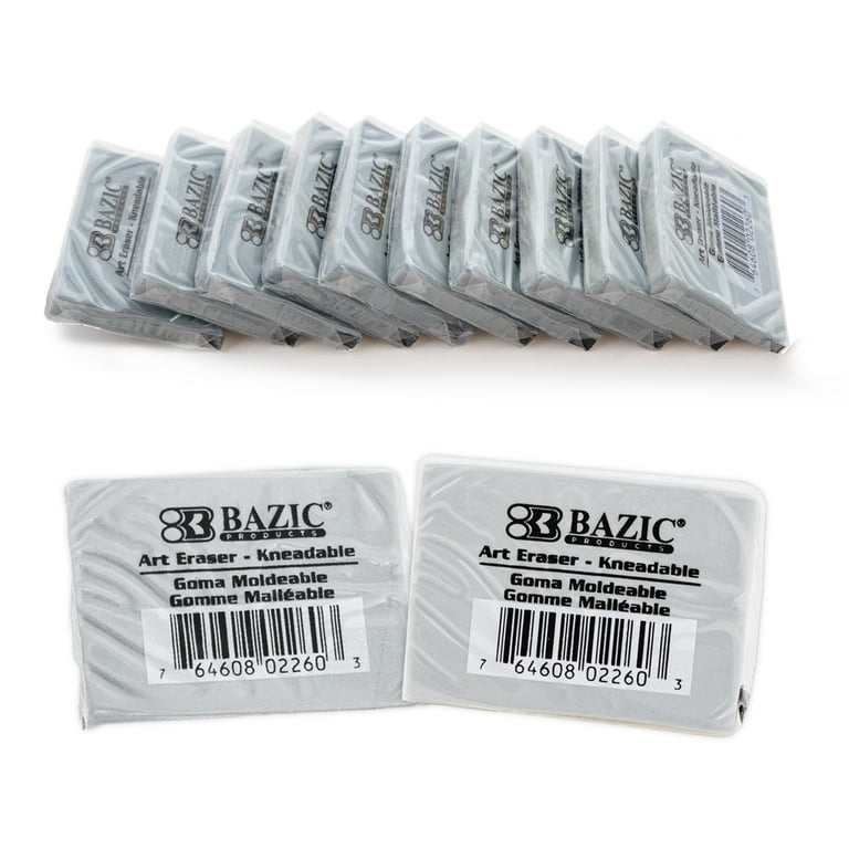 BAZIC Kneaded Eraser, Gray, Erasers for Artist, Drawing Sketching
