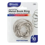 BAZIC Loose Leaf Binder Ring (1", 1 1/2", 2"), Book Rings (10/Pack), 1-Pack