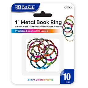 BAZIC Loose Leaf Binder Ring 1" Assorted Color, Book Rings (10/Pack), 1-Pack