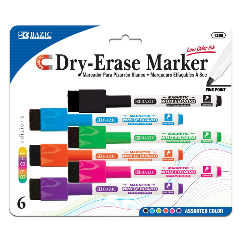 Magnetic Dry Erase Markers, Set of 6