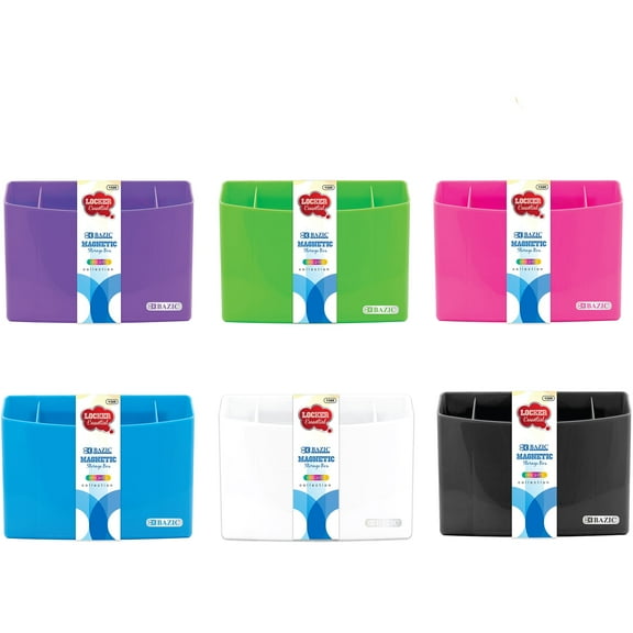 BAZIC Magnetic Storage Box 5.3" x 4" x1.38" for School Locker, 6-Pack