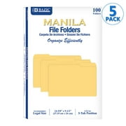 BAZIC Manila File Folder 1/3 Cut Legal Size 14 5/8" x 9 1/2", 500-Count