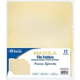 thumbnail image 1 of BAZIC Manila File Folder 1/3 Cut Letter Size, Left Right Center Tabs, 12-Count, 1 of 6