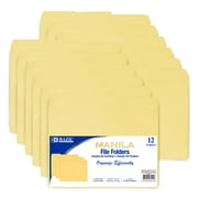 BAZIC Manila File Folder 1/3 Cut Letter Size, Left Right Center Tabs, 12-Count