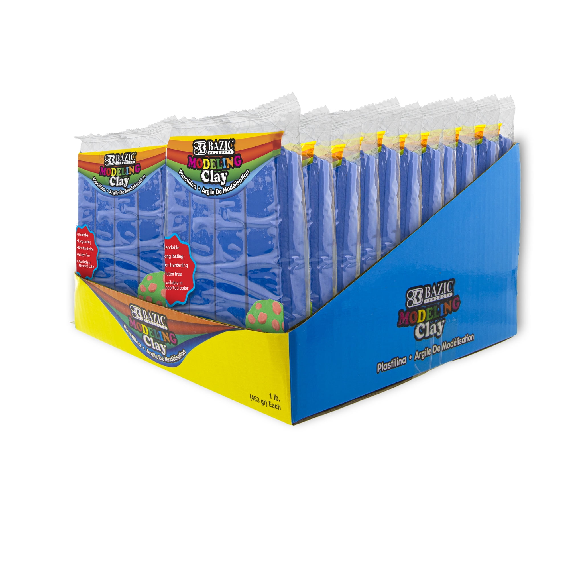 BAZIC 1 lb 24 Color Modeling Clay Sticks Bazic Products