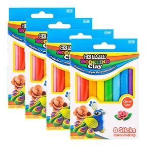 BAZIC Modeling Clay Sticks 4.8 Oz, 8 Primary Colors, Non-Toxic, 4-Pack