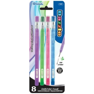 Enday Stackable Pencils in Dazzling, Translucent Multi Point Push Fun Pencils with Erasers, Stacking Point Lead Pencil, in Red, Blue, Purple, and