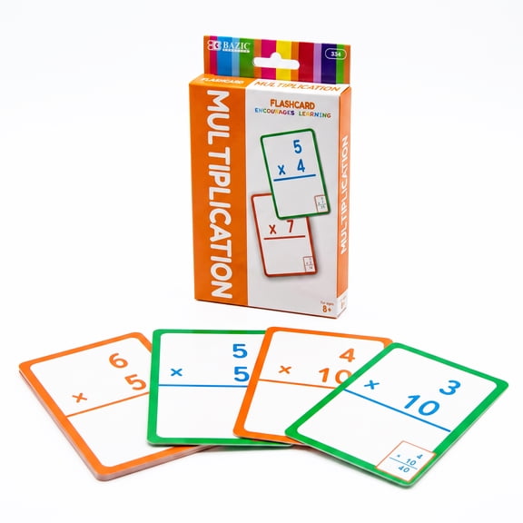 BAZIC Multiplication Flash Cards, Numbers Math Flashcards (36/Pack), 1-Pack