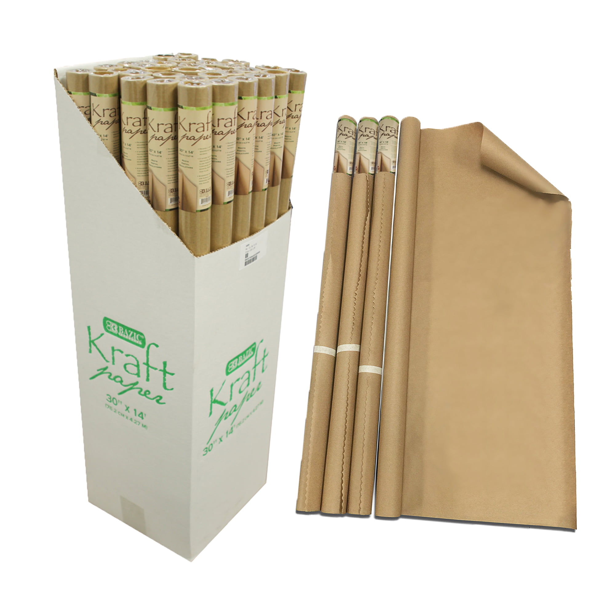 30# Recycled Natural Kraft Paper 36 x 1200', Brown Wrapping Paper