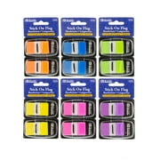 BAZIC Neon Page Markers Dispensers 1x1.7 Flag Tabs, (60 Flags/Pack), 6-Pack