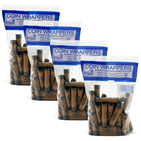 BAZIC Nickel Coin Wrappers Rolls, Coins Tubes (36/Pack), 4-Packs