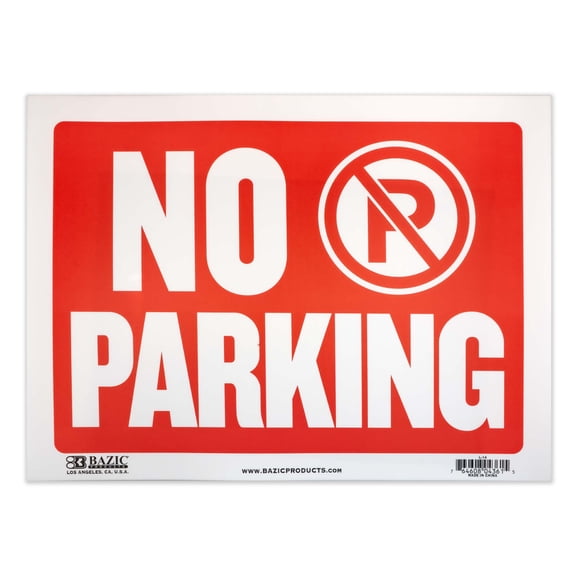 BAZIC No Parking Sign 12"x16", Waterproof Indoor Signage, 24-Pack