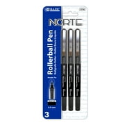 BAZIC Norte Black Needle Tip Rollerball Pen 0.5mm, (3/Pack), 1-Pack