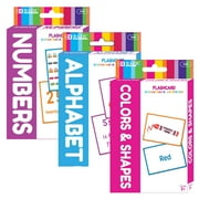 BAZIC Numbers, Alphabet, Colors Flash Card Set for Preschool Kids Ages 3+ (36/Pack), Set of 3 Pack