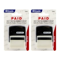 BAZIC Paid Self Inking Rubber Stamp, Red Ink Stamp Impression 1.41"x0.47", 2-Pack