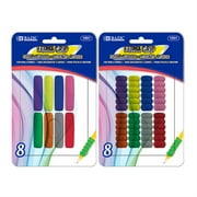 BAZIC Pencil Grip Soft Foam Pen Grip, Assorted Color (8/Pack), 2-Packs