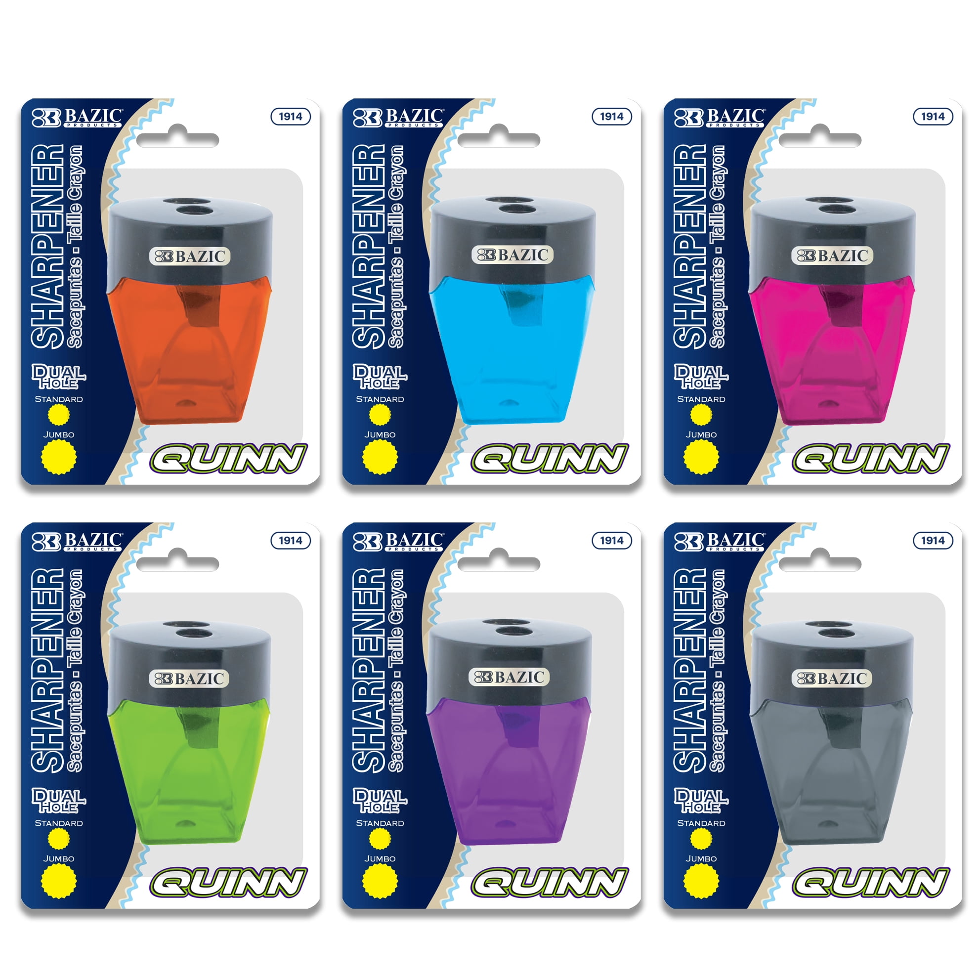 BAZIC Pencil Sharpener Dual Blades w/ Diamond Receptacle, 24-Pack