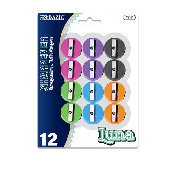 BAZIC Pencil Sharpener Round Single Hole Blade, Total 12 Count