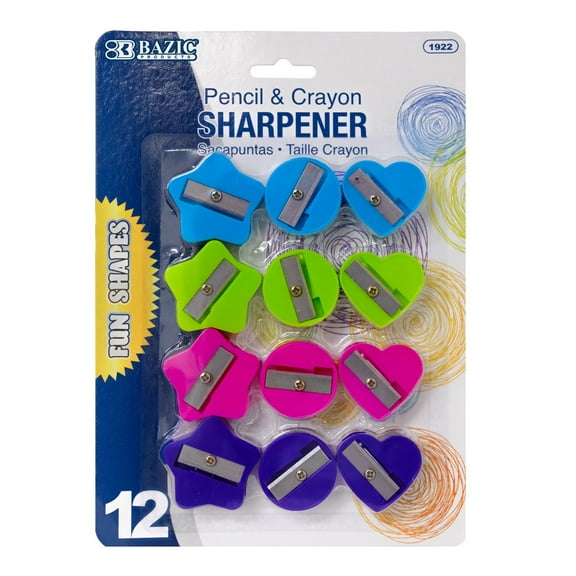 BAZIC Pencil Sharpener Single Hole Blade, Cute Sharpeners for Pencil, 12 Count