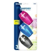 BAZIC Pencil Sharpener Single Hole Blade w/ Receptacle, (3/Pack), 1-Pack