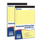 BAZIC Perforated Writing Pad, 50 Sheets 5x8 Inch, Canary Jr., Total 2 Count