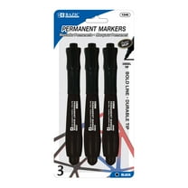 BAZIC Permanent Marker Chisel Tip, Jumbo Black Markers (3/Pack), 1-Pack