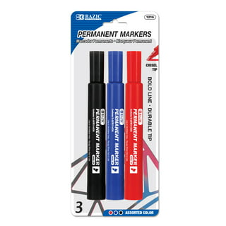 8 Waterproof Permanent Markers Fine Point Black Non Toxic Water