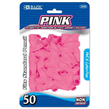 BAZIC Pink Eraser Top, Latex Free Pencil Tops Erasers Arrowhead, 100-Count