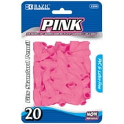 BAZIC Pink Eraser Top, Latex Free Pencil Tops Erasers Arrowhead, 20-Count