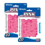 BAZIC Pink Eraser Top, Latex Free Pencil Tops Erasers Arrowhead, 40-Count