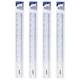 thumbnail image 1 of BAZIC Plastic Clear Rulers 12 inch (30cm), Inches Centimeter Metric Long Straight Edge Ruler, 4-Pack, 1 of 7